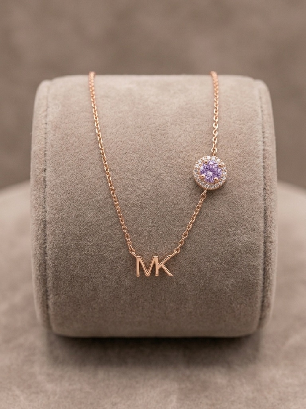 Michael Kors Rose Gold MK Bracelet with Lilac Crystal Accent 1949